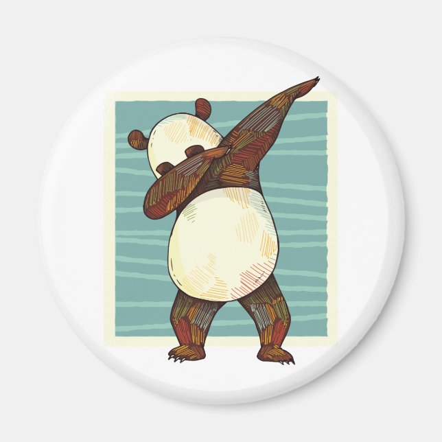 Aimant Drôle Dabbing Panda Bear Ado Graphiques Cartoon Ki (Devant)
