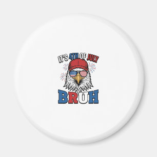 Aimant Drôle de 4 juillet Eagle Bruh maillot patriotique