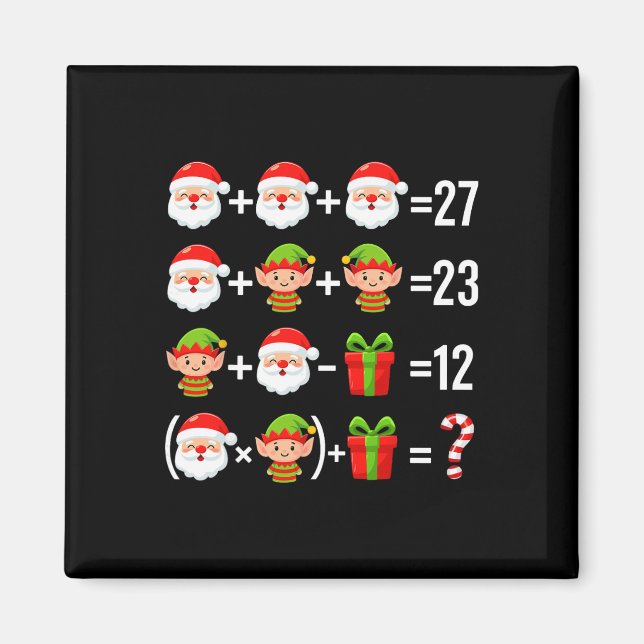 Aimant Drôle de 67 Meme Santa Prof de Maths Noël Six Sept (Devant)