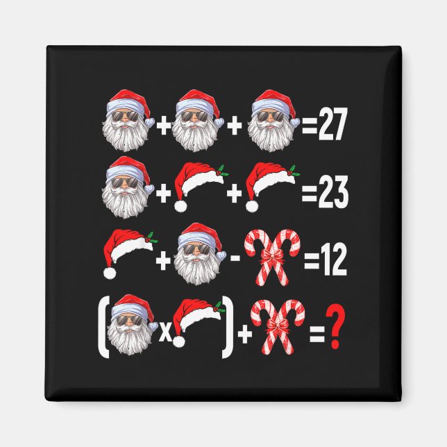 Aimant Drôle de 67 Mème Santa Sapin de Noël Prof de Maths (Devant)