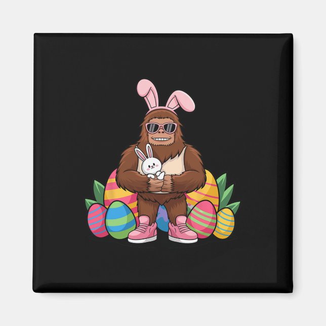 Aimant Drôle de Bigfoot Easter Bunny Mashup – Sasquatch a (Devant)