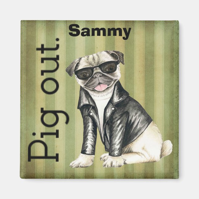 Aimant drôle de Carlin customisé (Devant)