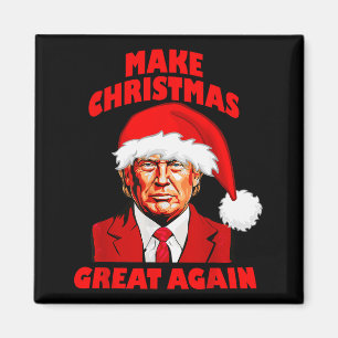 Aimant Drôle de chapeau de Père Noël Trump Faire Noël enc