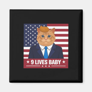 Aimant Drôle de chat Trump 9 vies par drôle vote pour Tru