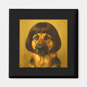 Aimant Drôle de chien Berger allemand coupe de cheveux Bo