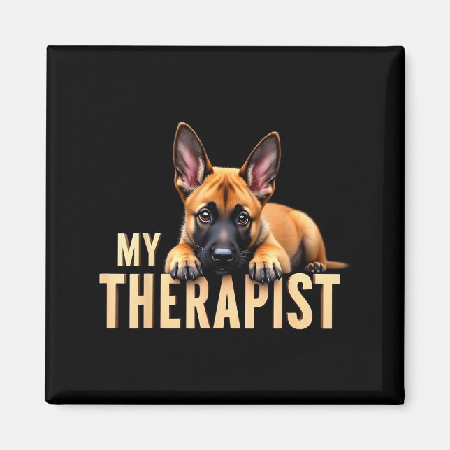 Aimant Drôle de chiot Malinois Mon Therast Berger belge D (Devant)