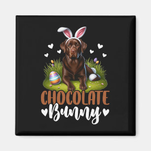 Aimant Drôle de Chocolat Labrador Lapin Pâques Festif 