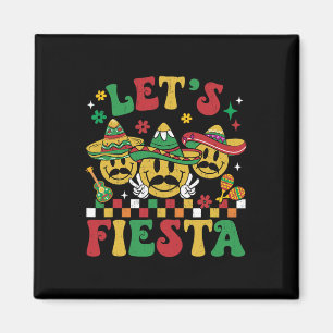 Aimant Drôle de Cinco De Mayo Groovy Let's Fiesta Sourire