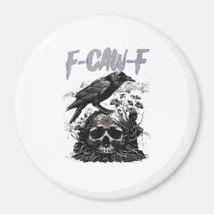 Aimant Drôle de corbeau F-Caw-F Funny Halloween Rétro Cla