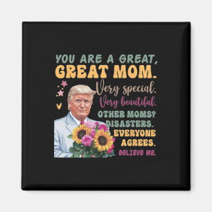 Aimant Drôle de Donald Trump Fête des Mères Tenir Fleur D