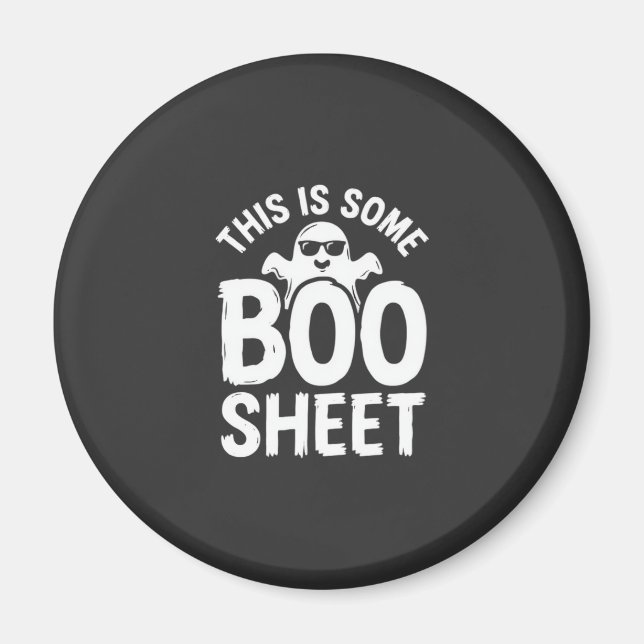 Aimant Drôle de feuille de Boo fantôme Halloween Design_1 (Devant)