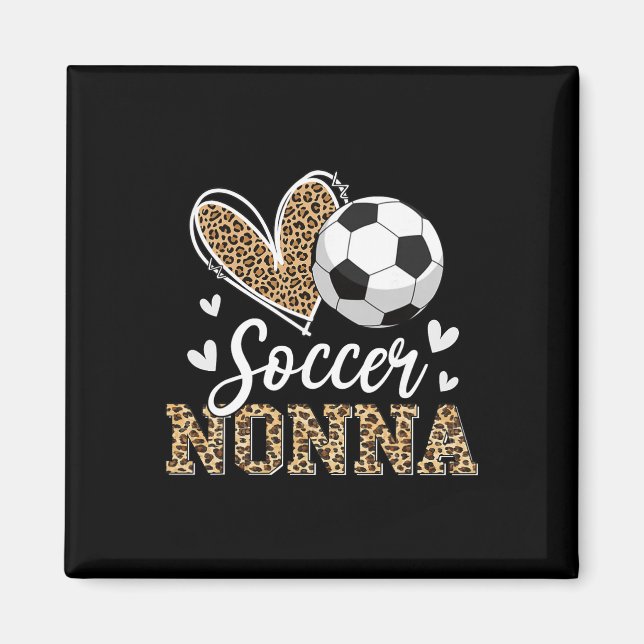 Aimant Drôle de foot Nonna léopard Nonna joueuse de footb (Devant)