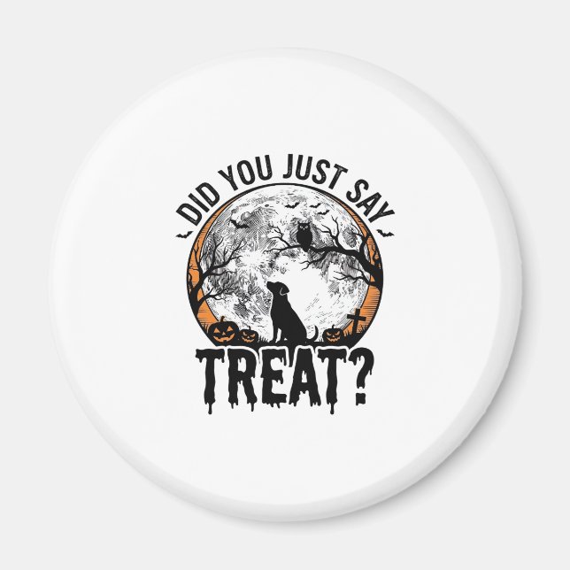 Aimant Drôle de friandise pour chien Halloween Design vec (Devant)