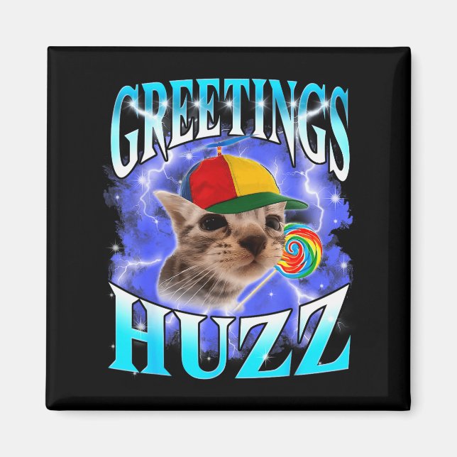 Aimant Drôle de Gen Z Gen Alpha Argot Chat Mème Salutatio (Devant)