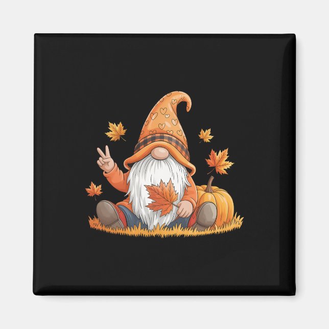 Aimant Drôle de gnome de la paix Halloween Thanksgiving C (Devant)