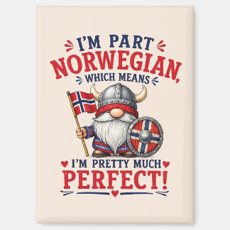 Aimant Drôle de Gnome Viking/Norvégien, "Je suis en parti