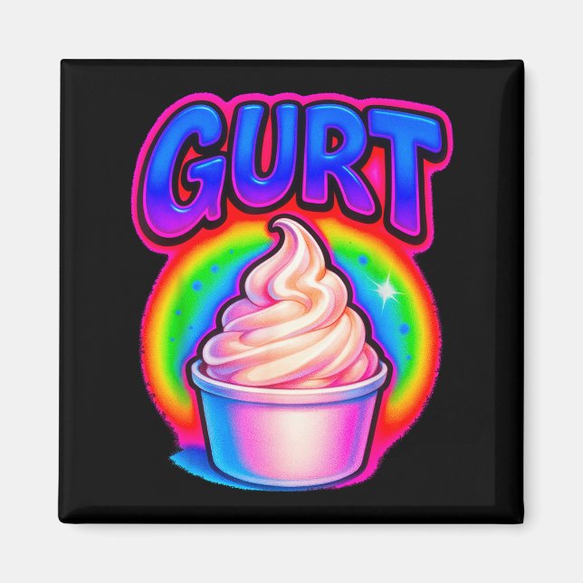 Aimant Drôle de Gurt Brainrot Meme Yaourt Argot Gen Z Gen (Devant)