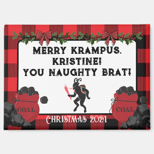 Aimant Drôle de Krampus joyeux Noël personnalisé