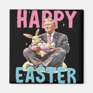 Aimant Drôle de lapin de Pâques Trump Œufs Joyeuses Pâque