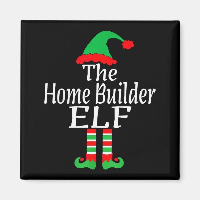 Aimant Drôle de Noël L'elfe constructeur de maison dévelo (Devant)