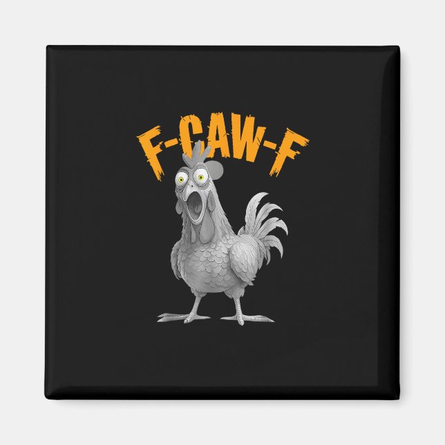 Aimant Drôle de poulet F-Caw-F F-Caw-F Rétro Classique (Devant)