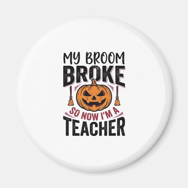 Aimant Drôle de professeur d'Halloween Balai Cassa Concep (Devant)