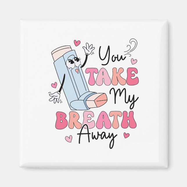 Aimant Drôle de Saint-Valentin respiratoire Équipe poumon (Devant)