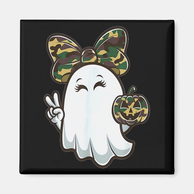 Aimant Drôle de saison de chasse Hello Halloween Camoufla (Devant)