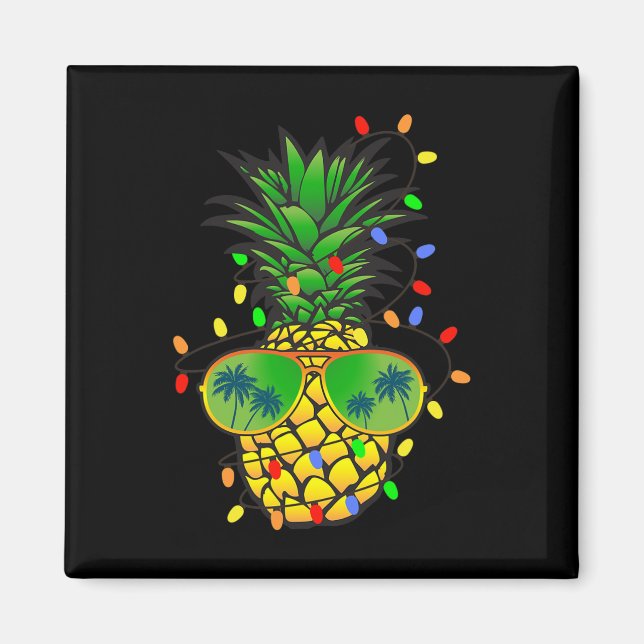 Aimant Drôle de sapin d'ananas Noël d'été en juillet (Devant)