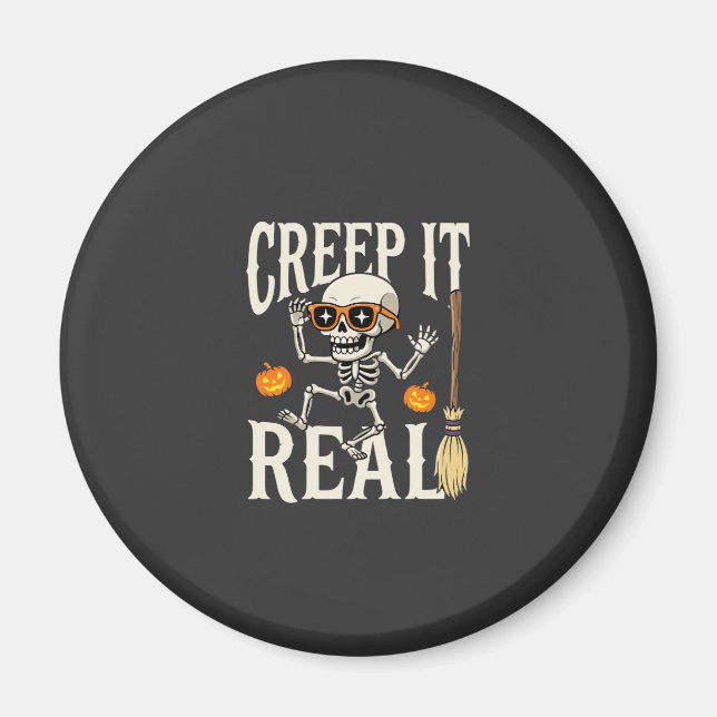 Aimant Drôle de squelette dansant Halloween Creep It Real (Devant)