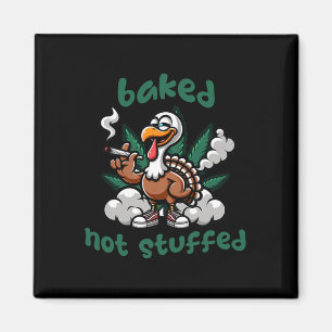 Aimant Drôle de Thanksgiving Herbe Dinte Fumeur Stoned 