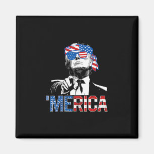 Aimant Drôle de Trump 4 juillet Merica Drapeau Américain