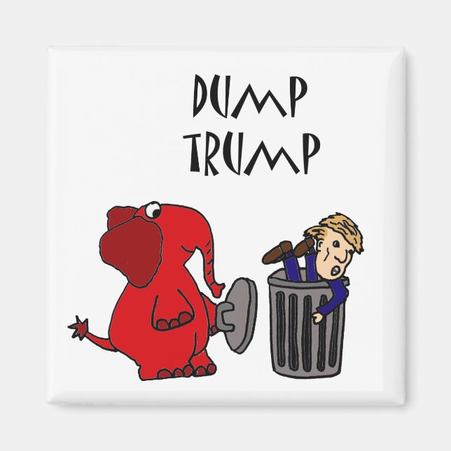Aimant Drôle de Trump et caricature politique (Devant)