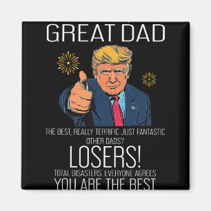 Aimant Drôle de Trump Fête des Pères Meilleur Papa Pour G