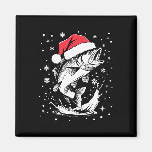 Aimant Drôle de Xmas Chapeau de Père Noël Poisson Noël Pê