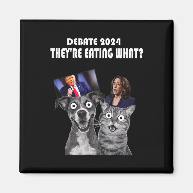 Aimant Drôle Débat Élection 2024 Animaux de compagnie Chi (Devant)