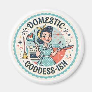 Aimant Drôle Déesse Domestique du Milieu du Siècle-ish