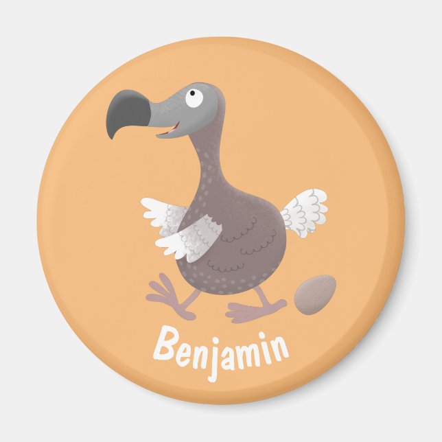 Aimant Drôle dessin animé d'oiseau de dodo (Devant)