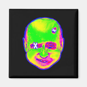 Aimant Drôle d'Halloween Poutine Clown 1980s Art Rétro Uk