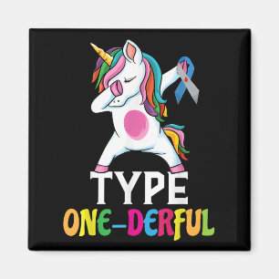 Aimant Drôle Diabétique Unicorne Type Drôle 1 Diab