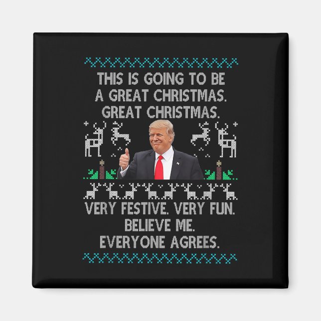 Aimant Drôle Donald Trump Joyeux pyjamas de Noël (Devant)