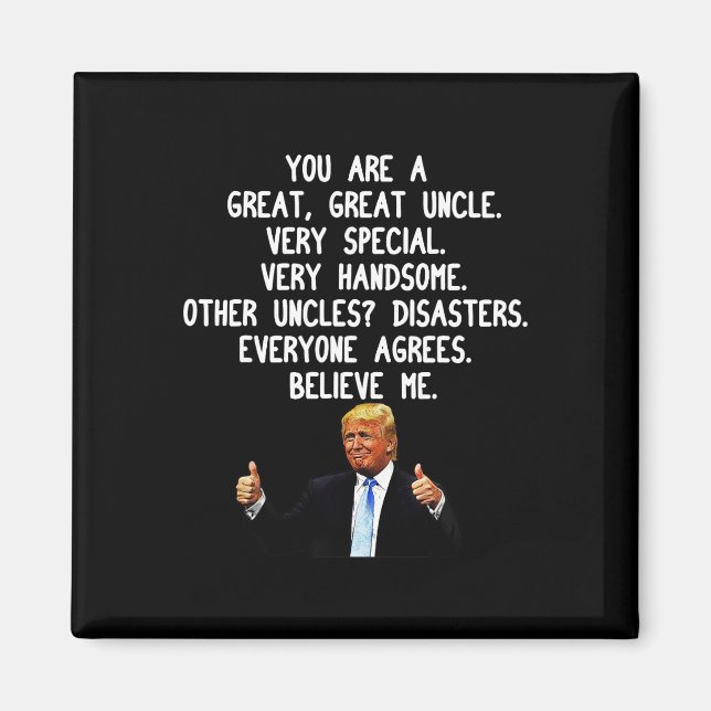 Aimant Drôle Donald Trump Uncle Gag cadeau Unc conservate (Devant)