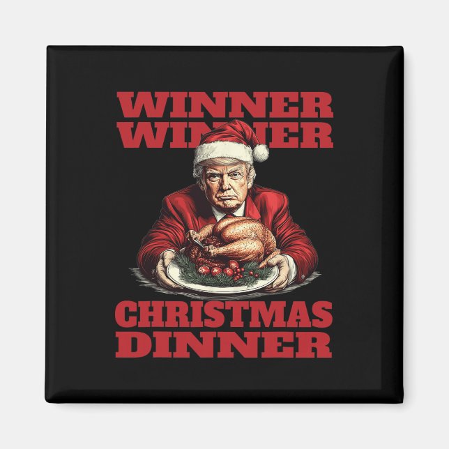 Aimant Drôle Donald Trump vainqueur du dîner de Noël (Devant)
