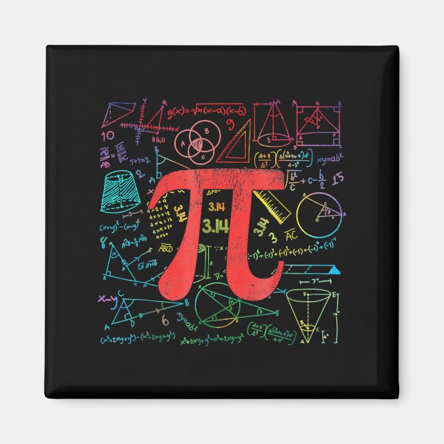 Aimant Drôle équation mathématique jour de Pi prof de mat (Devant)