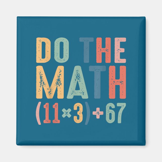 Aimant Drôle équation mathématique scolaire 100 jours Fai (Devant)