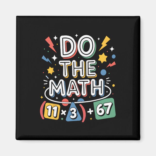 Aimant Drôle équation mathématique scolaire de 100 jours  (Devant)