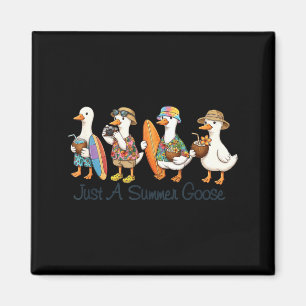Aimant Drôle été oie plage canard surf vacances mignon