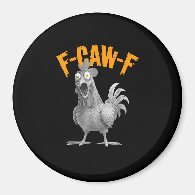 Aimant Drôle F Caw F Poulet Style Rétro Classique (Devant)