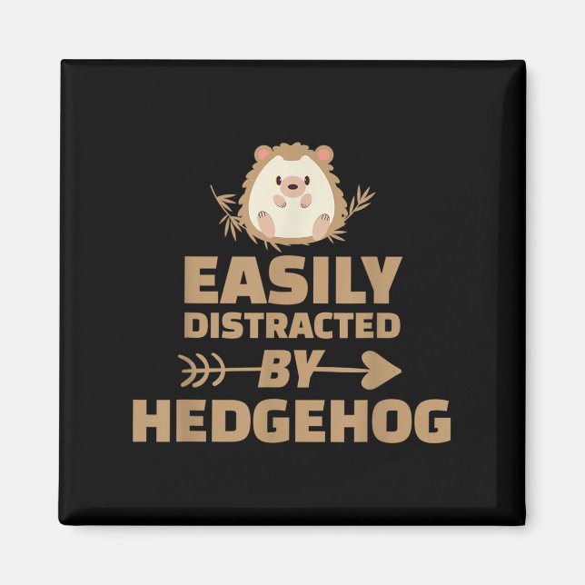 Aimant Drôle Facilement Distrait Par Hedgehog Animal Anim (Devant)