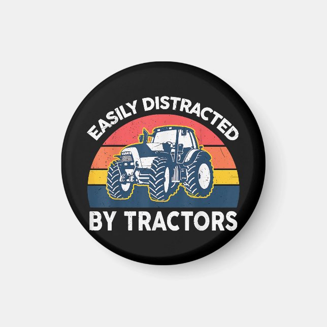 Aimant Drôle Facilement Distrait Par Tracteurs-Chemises F (Devant)